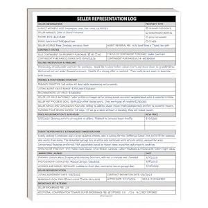 Real Estate Seller Representation Log for Realtors, Listing Consultation Worksheet Notepad with Pricing Strategy & Marketing Planning – Life Charge