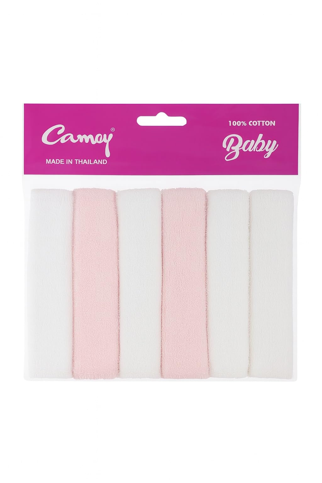 CAMEY Baby Soft Cotton Towel Hanky Set, Ultra Soft & Absorbent Face Towels, Gentle on Newborn Skin, Reusable Washcloth, Pack of 6, 19x19 cm (6, Pink.White, 19 * 19)-image-24