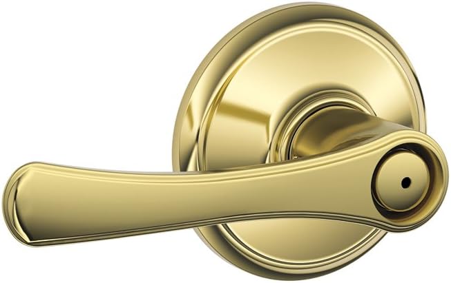 Schlage F40 VLA 605 16-080 10-027 134 N N SL Avila Bed and Bath Lever, Bright Brass
