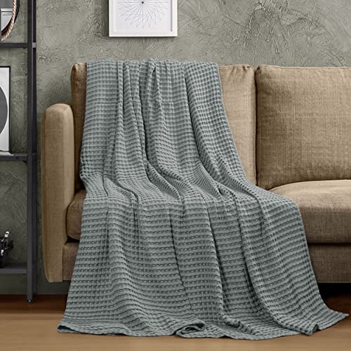 Image of Utopia Bedding 100% Cotton Waffle Weave Blanket Full Size for Bed - Lightweight, Breathable Summer Blankets Soft and Cozy, Gifts for Women Home Room Decor (Cool Grey, 90x84 Inch)