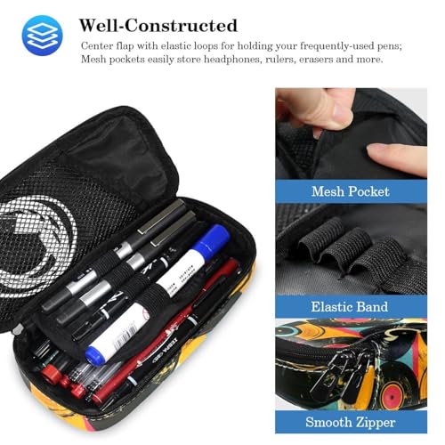 Cartable rétro en vinyle avec trousse grand format pour l'école - 5