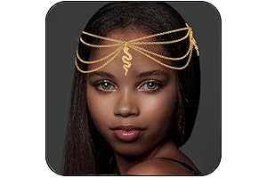 Gold Snake Headband: A Regal Head Chain for Bewitching Allure