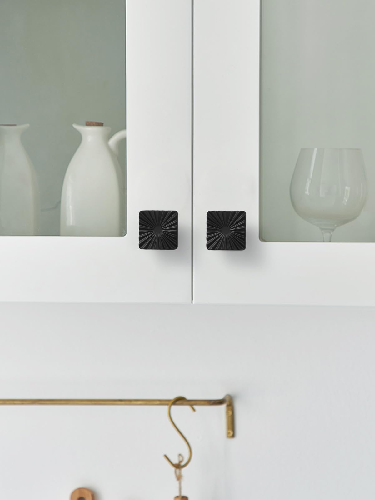 SORWDUERM 2 Pack Black Cabinet Knobs Black Flat Drawer Square Pulls Kitchen Cupboard Bathroom Dresser Cabinet Hardware Handles Zinc Alloy - Image 4