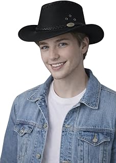 Krystle Men’s Brown Fedora Hat with Black Belt Buckle Band – Classic Wide Brim Felt Hat for Men, Stylish Western &amp; Casual ...