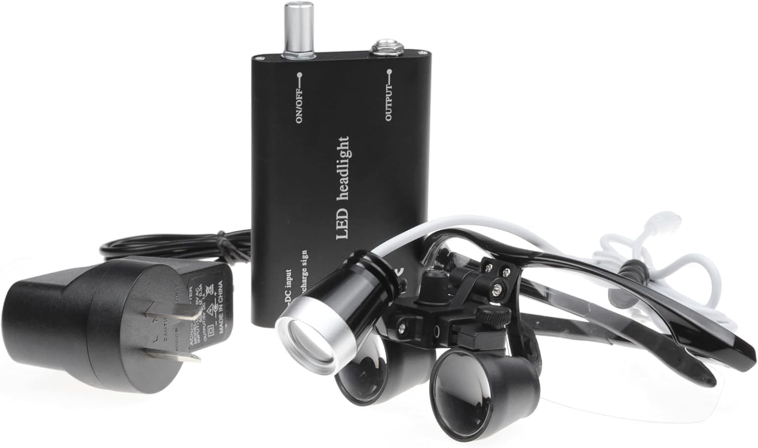 Glasses Magnifier with Illumination Led Head Light Lamp Lab Equipment 3.5X Aluminum Box Loupe