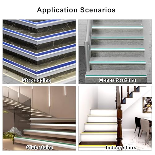 Borde LED para escalera de madera y hormigón con protector de goma de 150 cm 7