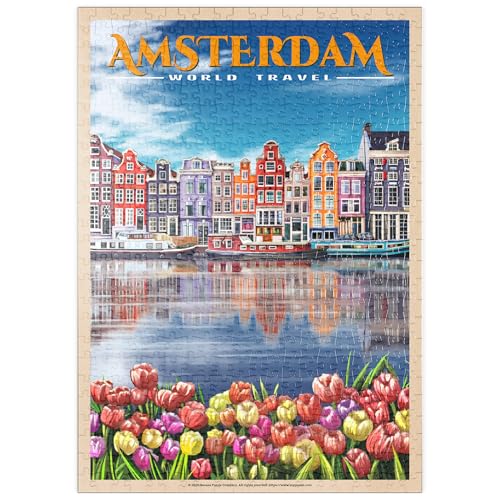 MyPuzzle Amsterdam, Pays-Bas - Ville des Canaux - Premium 500 Pièces Puzzle - Collection spéciale MyPuzzle de Havana Puzzle Company
