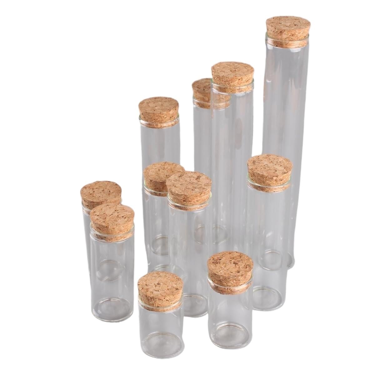 probówki ze szkła borokrzemowego, Szklane probówki z korkami, 12 szt., 15-60 ml, wiele rozmiarów, do majsterkowania(45ml)
