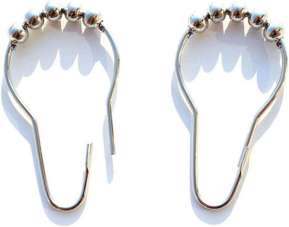 Curtain Ring Stainless Steel Shower Curtain Hooks Rings Metal Shower Curtain Rings and Hooks for Bathroom Shower Rods Curtains Drapery Rings (Size : Set of 100)