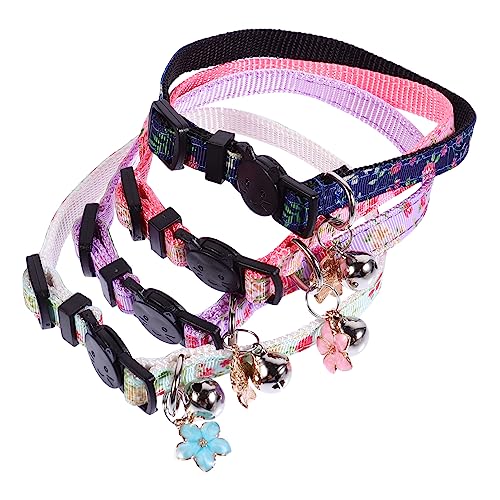 COLLBATH 4 Piezas Collar de Gato Cat Collar Collares de Seguridad Juguetes Collares de Gato de liberación rápida Color Varita mágica Cadena de Cuello para Mascotas Collar de Gatito Nylon