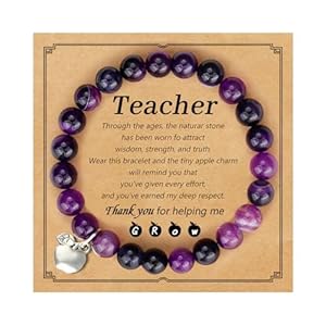 Natural Stone Bracelet as Christmas Gifts for Women, Inspirational Encouragement Gifts for Women, Heart Bracelets as Birthday Gifts for Teen Girls with Message Card