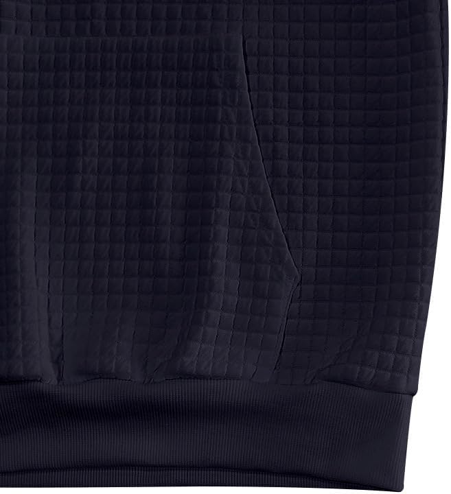 Men's Waffle Sweatshirt - Autumn Winter Quarter Zip Loose Fit Pullover for Vacation Daily Life - Image 5