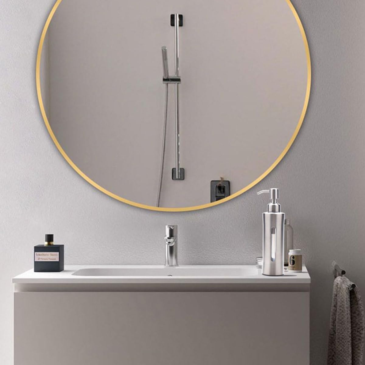 Dispenser di Sapone in Acciaio Inox 304 Pompa a Pressione, Bottiglia Visibile da Bagno e Cucina, Erogatore di Lozione per Mani e Bagnoschiuma, Uso Quotidiano Multifunzionale