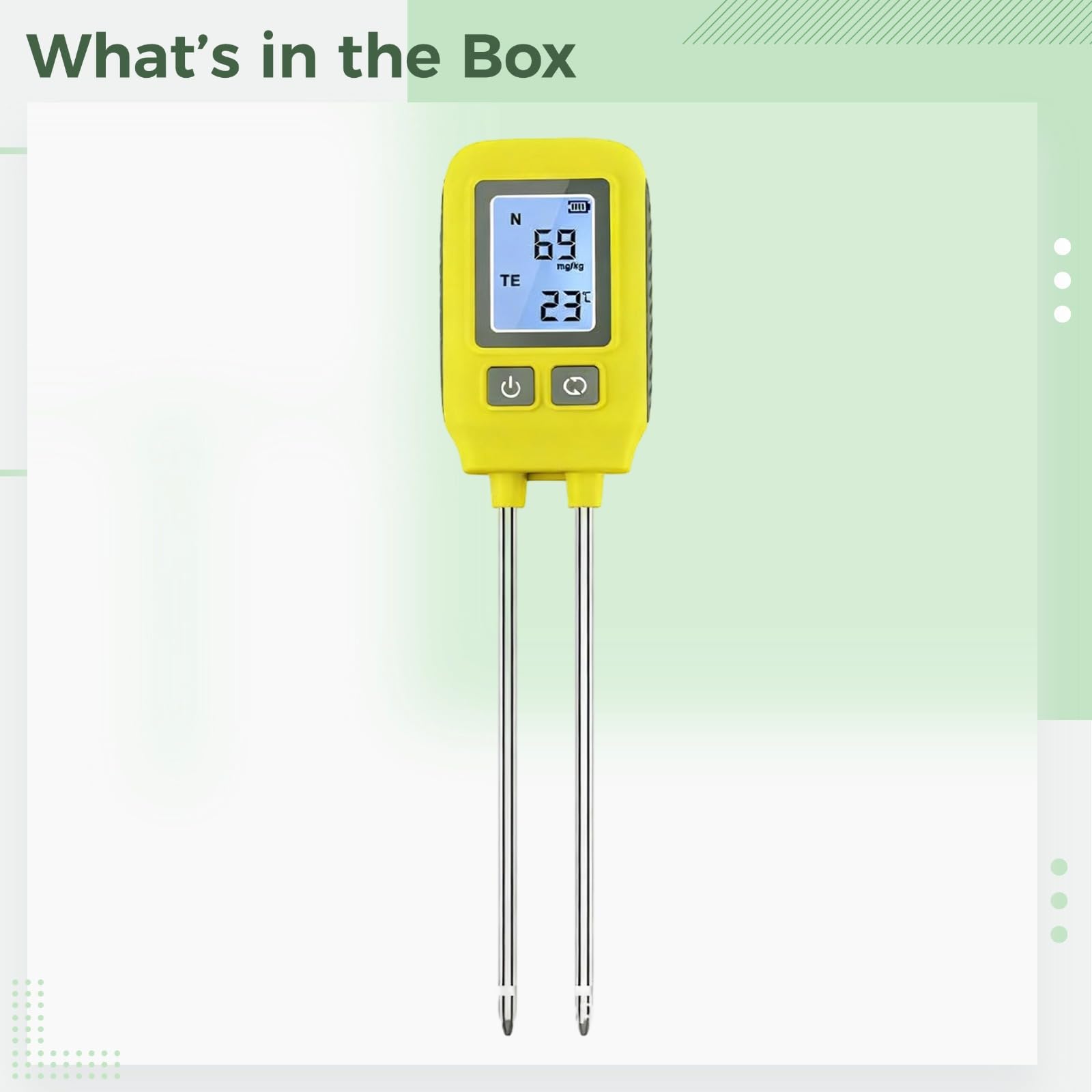 Tester gleby NPK 4 w 1 z cyfrowym wyświetlaczem LCD, mierzy azot, fosfor, potas i temperaturę, dokładne odczyty składników odżywczych w ogrodzie, gospodarstw, trawników i ogrodów