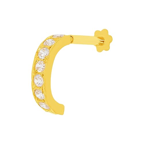 WHP Tara 1 Yellow Gold Nose Pin For Women, 22KT (916) BIS Hallmark Pure Gold, Gold Jewellery, Womens Fashion Accessories, Simple Nose Pin, Suitable Gifts For Women
