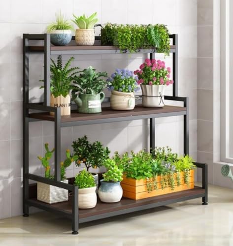 CokBlu 北欧風鉄製プランターラック 室内屋外両用フラワースタンド 植木鉢ラック花置き棚 観葉植物用鉢スタンド おしゃれ園芸収納ラック花台