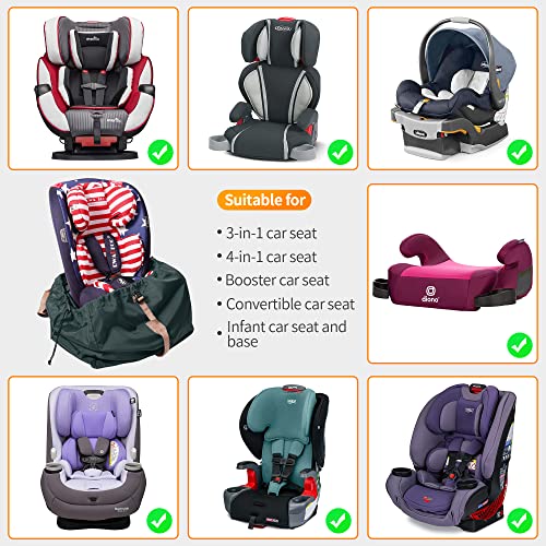 Getump Car Seat Travel Bag, Large Car Seat Travel Cover Bag With Heavy Duty Fabric For Water Dirt Tear Resistant, Gate Check Bag For Airplane Fits Infant Booster Convertible Carseat For Airport Cover #TOP7