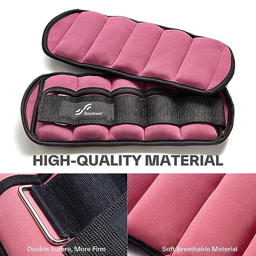 image for Sportneer Adjustable Ankle Weights 1 Pair 2 4 6 8 10 Lbs Leg Weight St