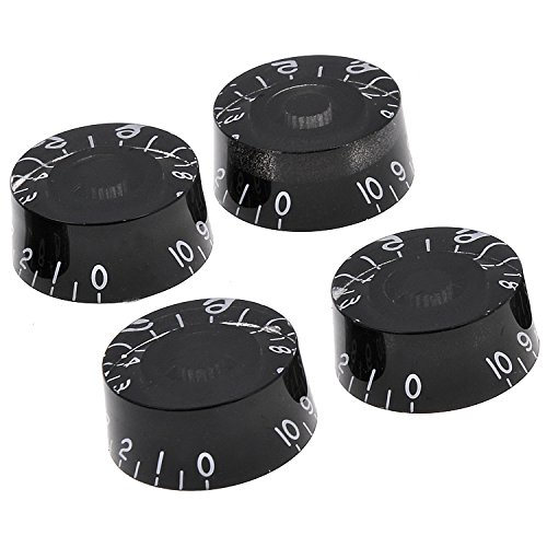 Kmise Electric Guitar Speed Knobs For Gibson Les Paul Knob Parts Replacement (Black 4 Pcs)