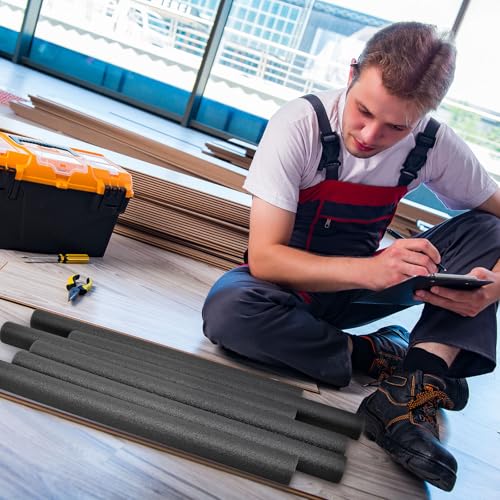 Image of Leyndo 12 Pcs 1.5 inchx 25.4 inch Long Backer Rod Closed Cell Caulking Filler Rope Concrete Crack Filler Expansion Joint Strips Caulk Saver Foam for Joints Crack Filling(Black)
