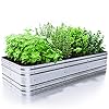 KIBAGA Premium Raised Garden Bed for Outdoors - Sturdy and Easy to Assemble Galvanized Steel Planter Box - Versatile Metal Planter is Perfect to Grow Your Beautiful Herbs, Vegetables and Flowers KIBAGA Premium Raised Garden Bed for Outdoors - Sturdy and Easy to Assemble Galvanized Steel Planter Box - Versatile Metal Planter is Perfect to Grow Your Beautiful Herbs, Vegetables and Flowers