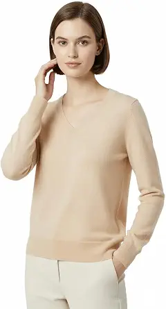 Women's 100% Cashmere V-Neck Sweater - Mongolian Luxury Pullover, Soft Lightweight Knit Top