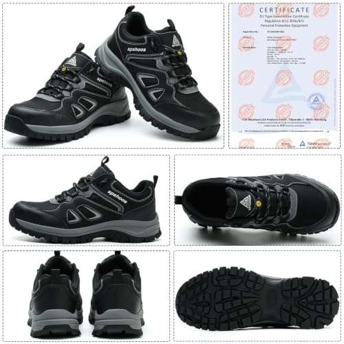 Chaussures de Sécurité Hommes Femme S1P ESD Chaussure de Travail Noir EU 40 – vue 2