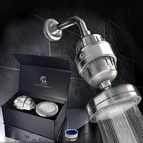 Luxury Filtered Shower Head Set (Metal) Cartridge Vitamin C + Multi-Stage Shower Water Filter - Universal Shower System - Helps Dry Skin & Hair Loss - Removes Chlorine & Sediments