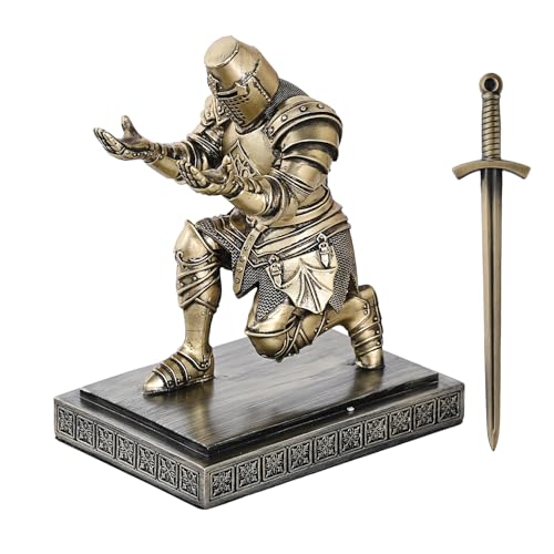 Accessoires de bureau médiévaux avec le pot à crayons Templar Vanguard bronze