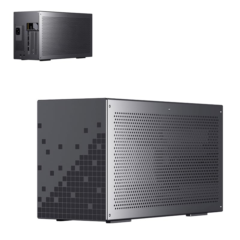 Plyisty Boîtier Thunderbolt 3 EGPU, Châssis D'extension de Carte Graphique Externe PCIe X16 pour Ordinateur Portable, Station d'accueil GPU en Aluminium à Charge Rapide 40 Gbit/s 60 W