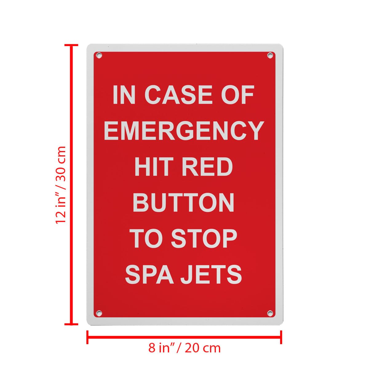 In Case Of Emergency Hit Red Button Sign, 8.5 x 11 in