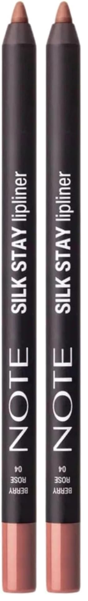 Note Cosmetics Silk Stay Lipliner Suya Dayanıklı İpeksi Dudak Kalemi - 04 Berry Rose (2 paketi)