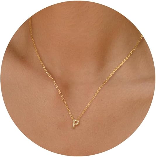 Initial Heart Necklaces for Women - Dainty Cute Necklace Small Layered 14K Gold Plated A-Z Letter CZ Pendant Trendy Satellite Chain Necklaces for Women Non Tarnish Gold Jewelry Set Gift