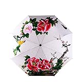 Wight: 0.32kg Paraguas Flor Plegable Pintura Paraguas Mujeres Anti-UV Protección Solar Y Lluvia Impermeable Paraguas Artículos Novedad