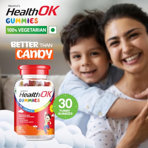 Image of Health Ok Mankind Gummies (Bottle of 30 Gummies), Multivitamin and Multimineral for Kids, Supports Normal Growth, Healthy Immune system and Brain Function, for 7 -17-year-old