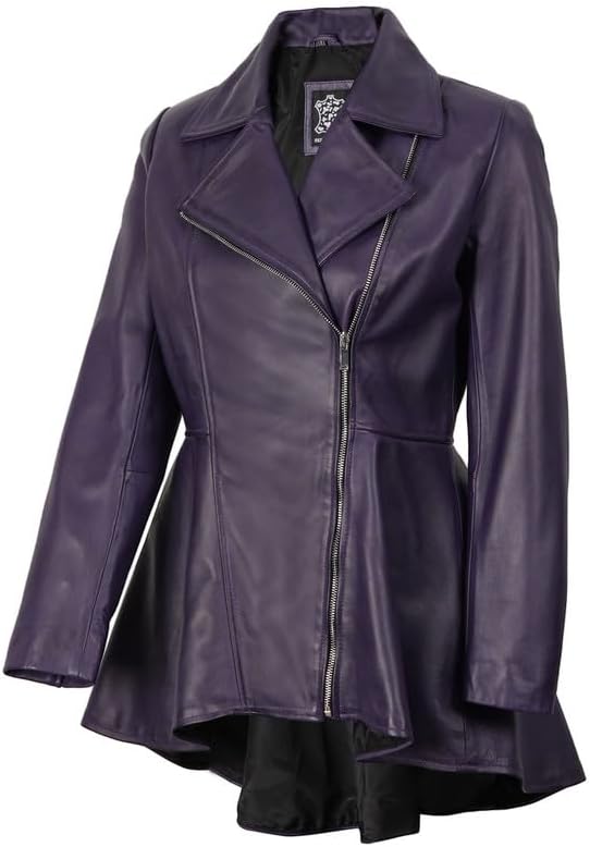 Decrum Womens Leather Jacket - Peplum Style Casual Real Lambskin Leather Jackets for Women - Image 2
