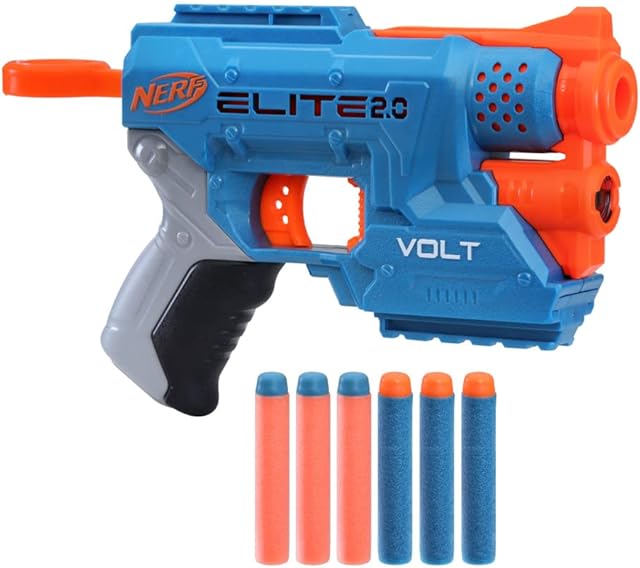 Nerf Elite 2.0 Volt SD-1 Dart Blaster, 6 Nerf Elite Darts, Light Beam Targeting, Kids Outdoor Toys