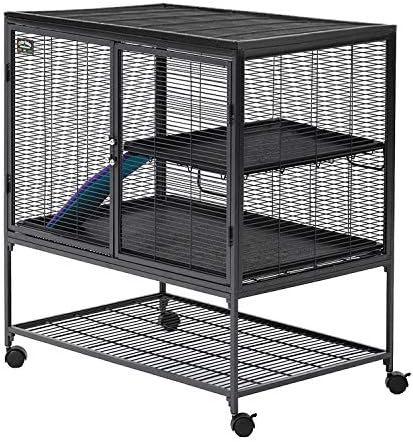 MidWest Homes for Pets Deluxe Critter Nation Single Unit Small Animal Cage (Model 161),Gray Quartz