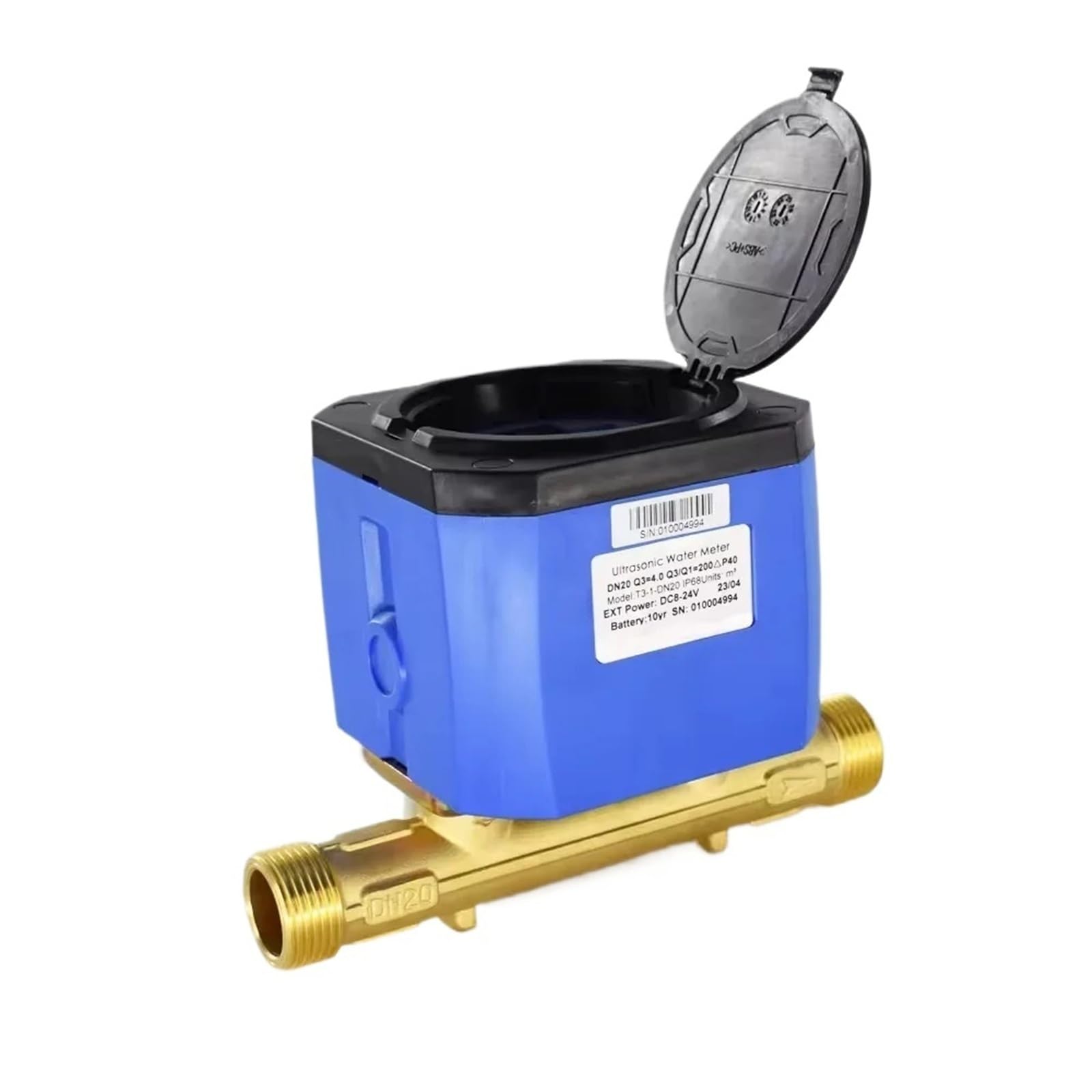 Water Flow Meter, DN15 DN20 DN25 DN32 DN40 Ultrasonic Water Flow Meter Threaded Connection IP68 RS485 MODBUS Waterflow(DN32 Flowmeter)