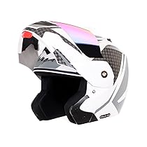 Vega Crux Dx Checks Flip-Up White Silver, Size:M(57-58 cm)