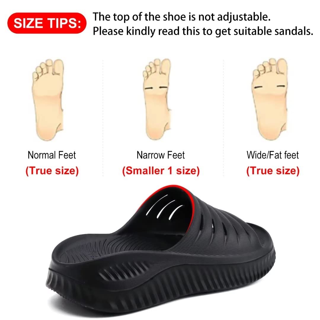 GPOS Womens Athletic Comfortable Slides Thick Cushion Recovery Sandals