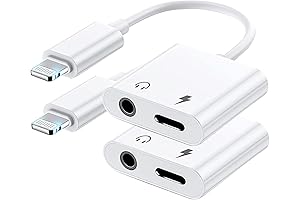 2-Pack iPhone 12 Adapter: Lightning to Aux and Charger