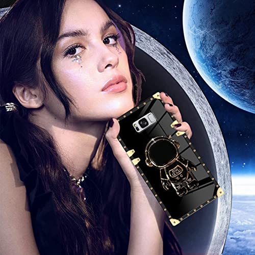 Astronaut Hidden Stand Case Cover For Samsung Galaxy S8 Plus, S8+, 6D Plating Spaceman Cartoon Cute Phone Case Shockproof Tpu Protective Case For Samsung Galaxy S8+ (S8 Plus, Black) #TOP5
