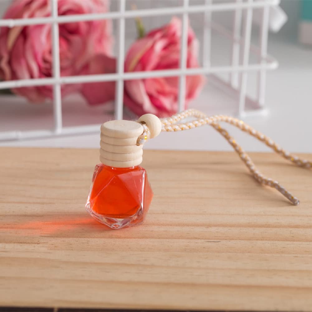 Ambientador colgante de 8 ml para coche, botella de perfume recargable, fragancia de aromaterapia, difusor de aceite esencial vacío transparente, colgante de perfume, adornos automáticos, accesorios