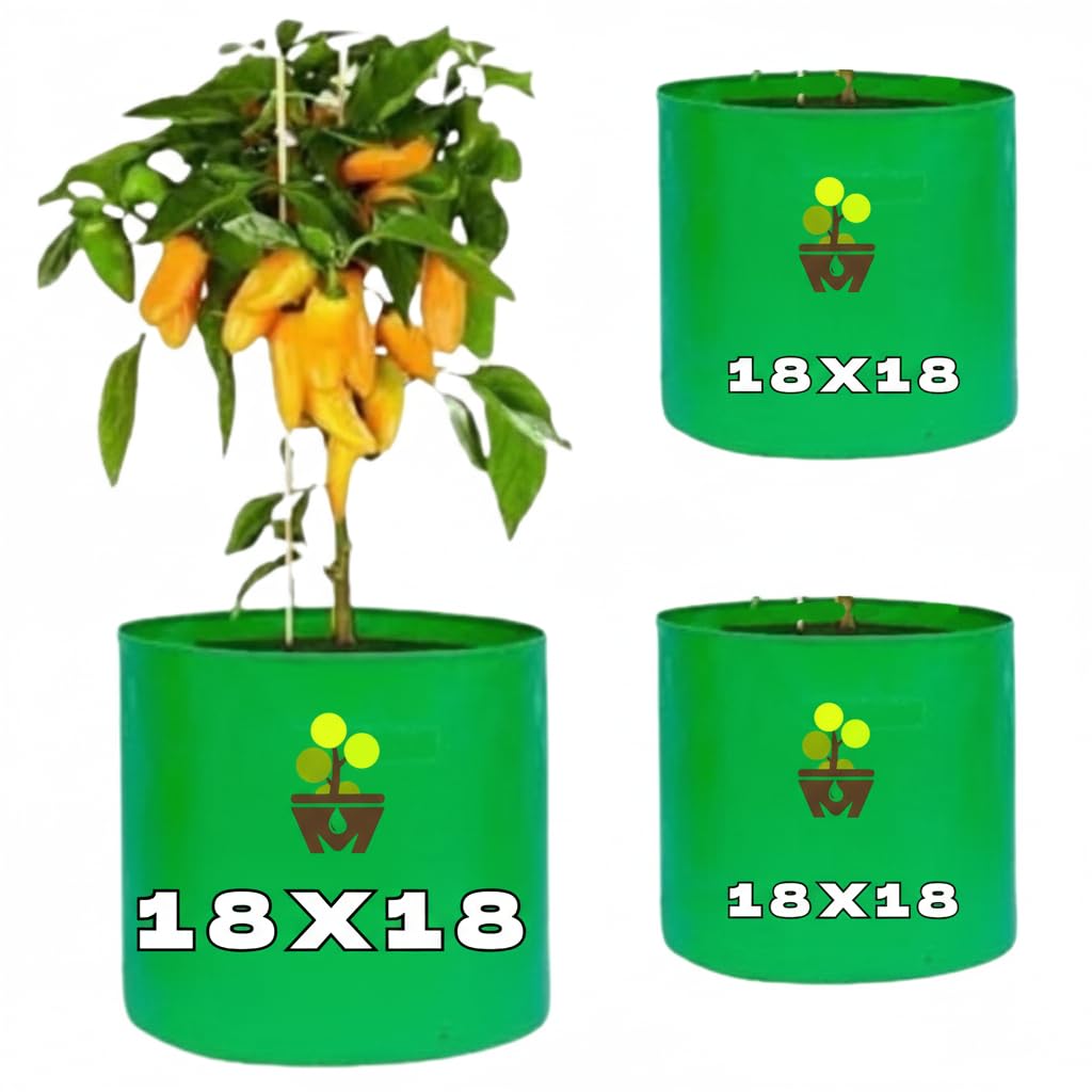 MASHKI HDPE Grow Bags 18"x18" Inches Grow Bags for Home Gardening/Terrace/Balcony Gardening/Vegetable Plants for Home Gardening Big Size (2)-image-17