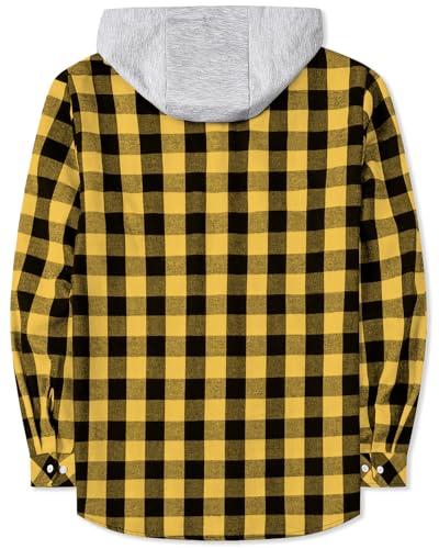 SANGTREE Boys and Mens Flannel Shirts Hoodie Long Sleeve Casual Plaid Button Down Shirt Lightweight Jackets2