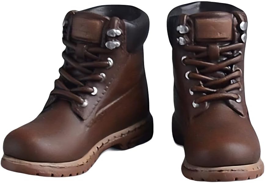 Fremego 1/12 Scale Male Shoes,Plastic Solid Climbing Boots Combat Boot Shoes Model Accessory for 6inch Male Action Figure Body (Black)