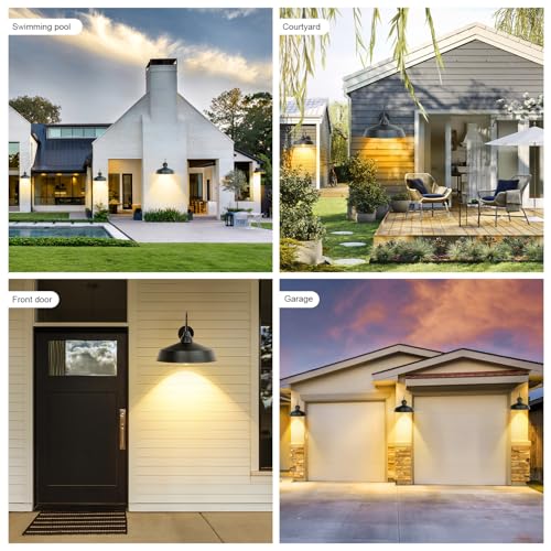 Outdoor Barn Light Farmhouse Gooseneck Light for Porch Entryway Garage Hallway, Exterior Wall Mount Lighting Fixture Classic Outside Wall Sconce Black Outside Wall Lantern