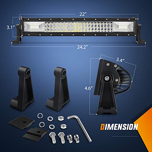 Image of Nilight LED Light Bar 22Inch 270W Flood Spot Combo Triple Row Driving Lamp Roof Bumper Off Road LED Work Lights Pods for Van Camper Wagon Car Pickup Golf Cart ATV UTV SUV Truck Boat 4x4