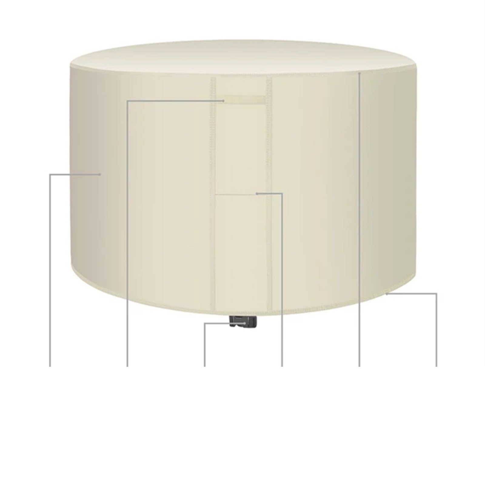 Iuvyta 420D-Beige Garden Furniture Cover 420D Heavy-Duty Round Table Cover – Outdoor Patio Furniture Protector(,185X110cm)
